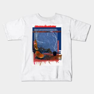 Blue and Orange Collage Kids T-Shirt